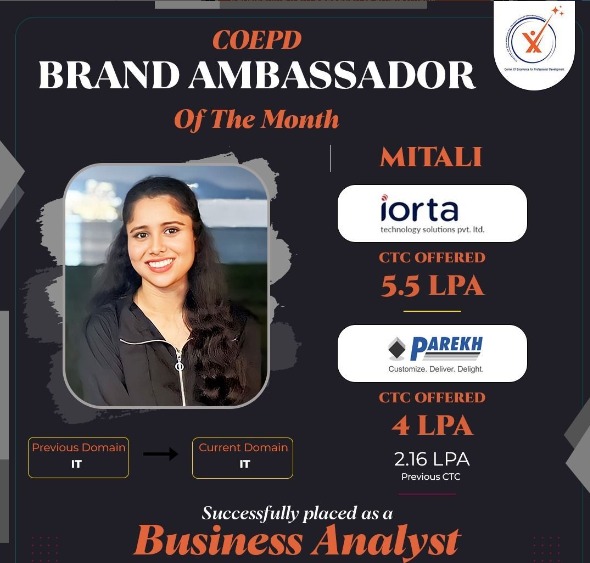 COEPD success story: Mitali — Iorta / Darekh · Business Analyst