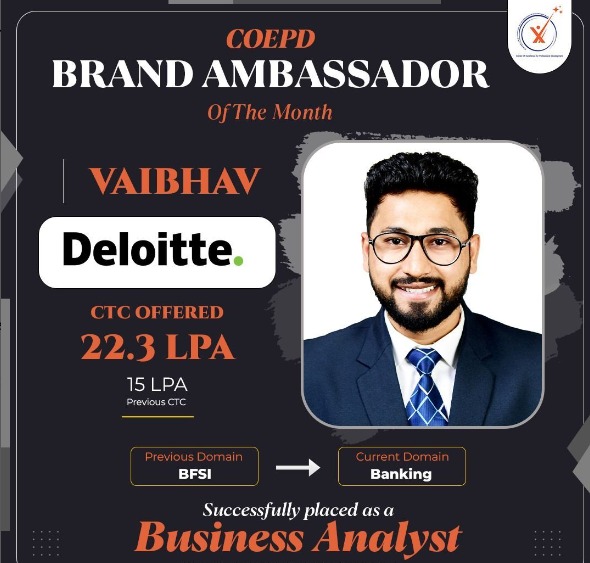 COEPD success story: Vaibhav — Deloitte · 22.3 LPA