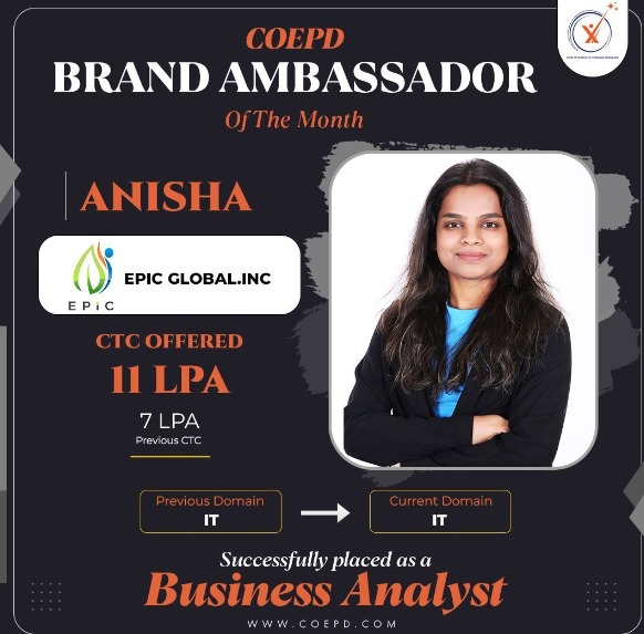COEPD success story: Anisha — Epic Global, Inc. · 11 LPA