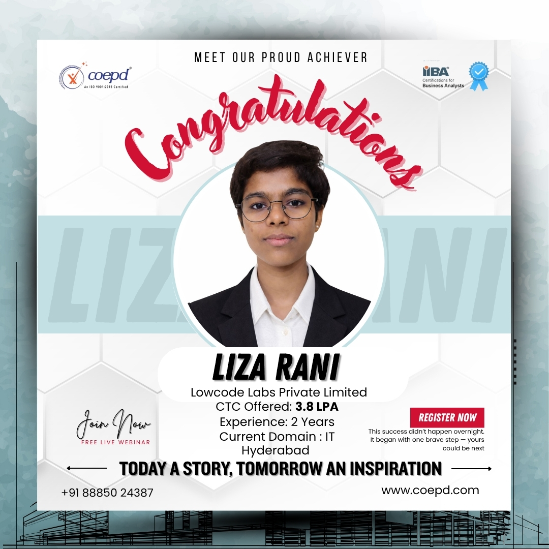 COEPD success story: Liza Rani — Lowcode Labs · 3.8 LPA