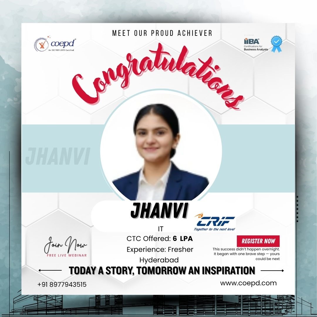 COEPD success story: Jhanvi — ERIF · 6 LPA